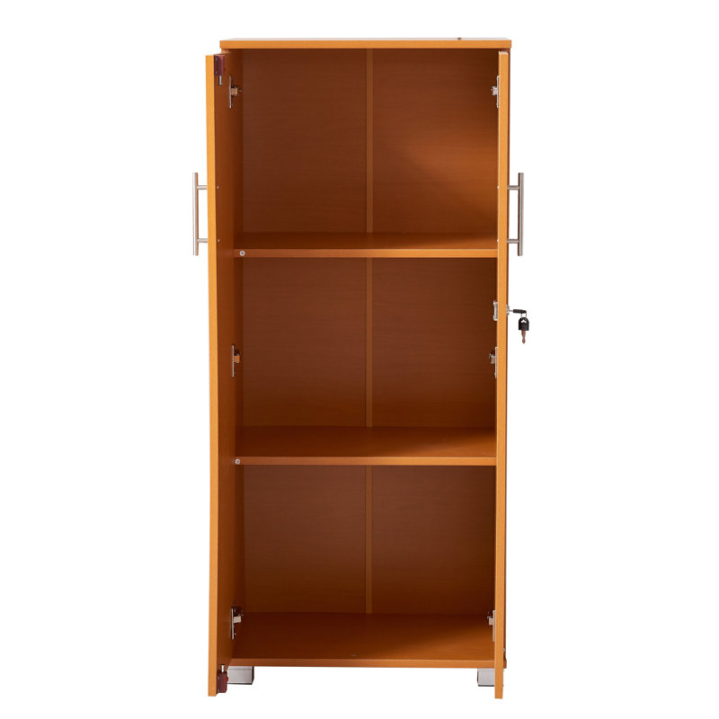 Latitude Run Saravia Storage Cupboard 3 Shelf Universal 2 Door Locking Storage Pantry Cabinet